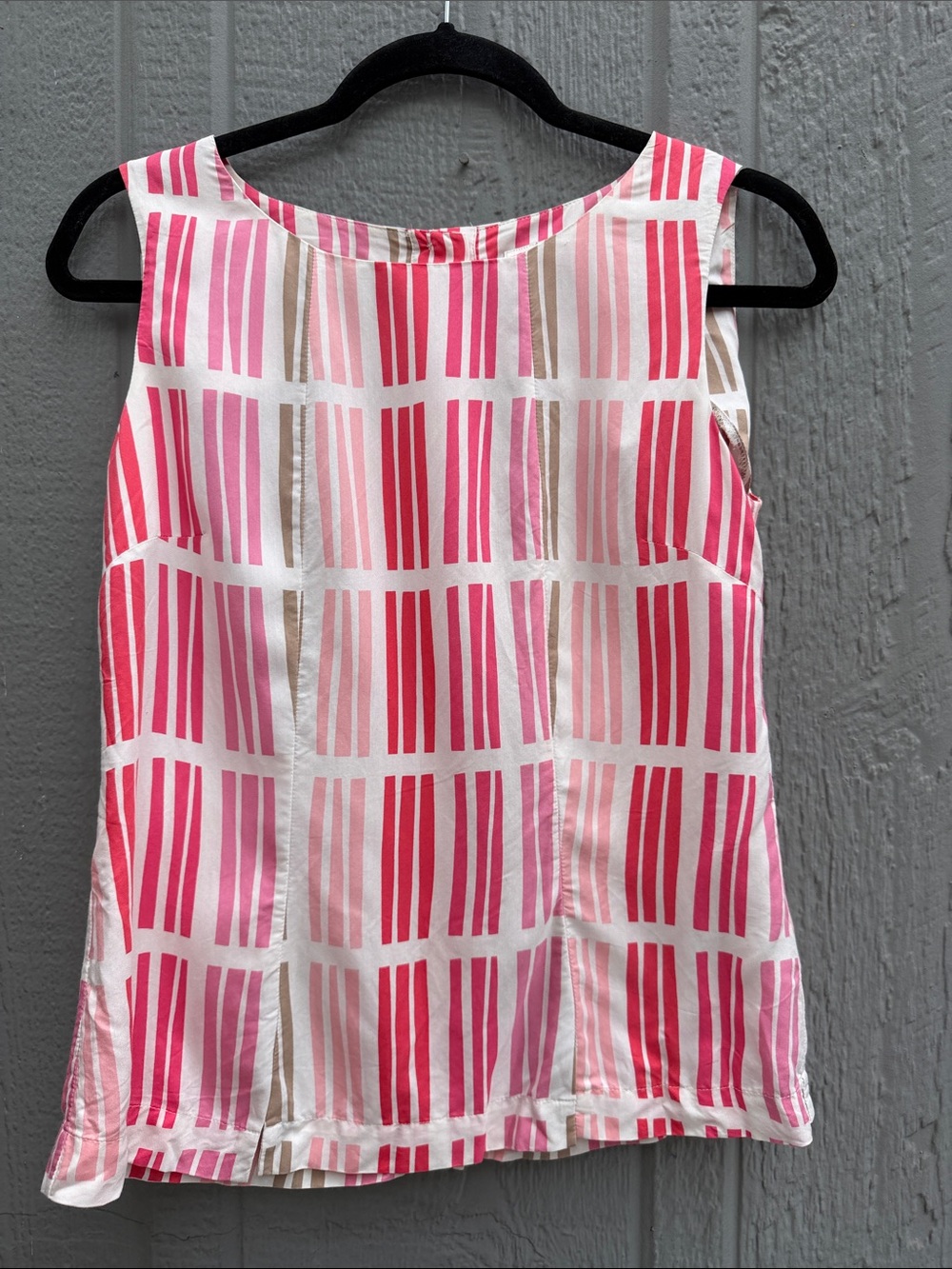 Boden Pink Striped Sleeveless Silk Top Size: 6